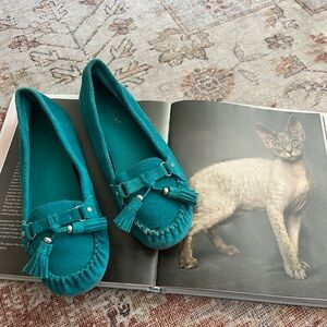 Nine West Leather moccasin slip on loafers